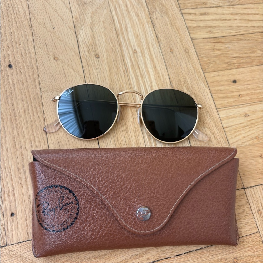 Ray-Ban Black Lens Gold Frame Sunglasses